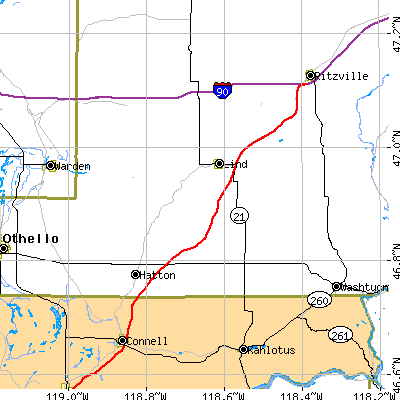 Zip code 99341 close-up map