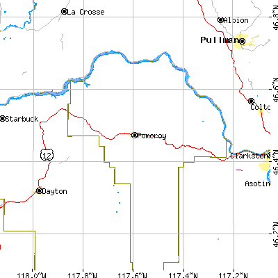 Zip code 99347 close-up map