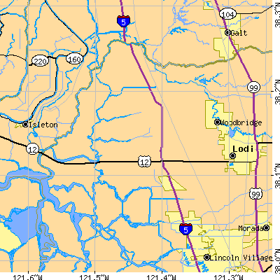 Zip code 95242 close-up map