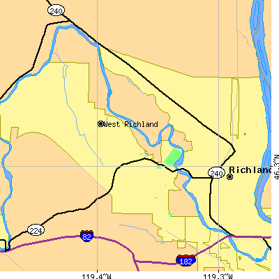 Zip code 99353 close-up map