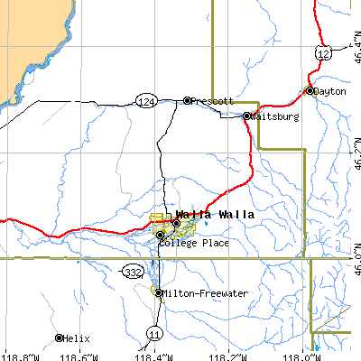 Zip code 99362 close-up map