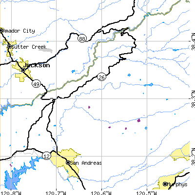 Zip code 95245 close-up map