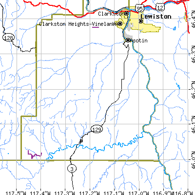 Zip code 99402 close-up map