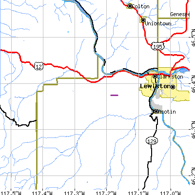 Zip code 99403 close-up map