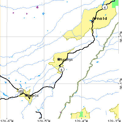 Zip code 95247 close-up map