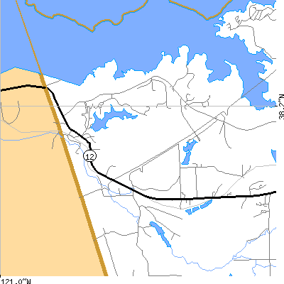 Zip code 95254 close-up map