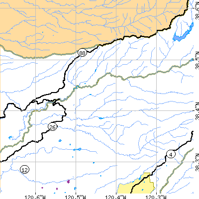 Zip code 95255 close-up map