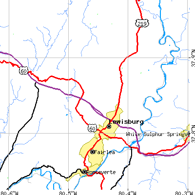Zip code 24901 close-up map