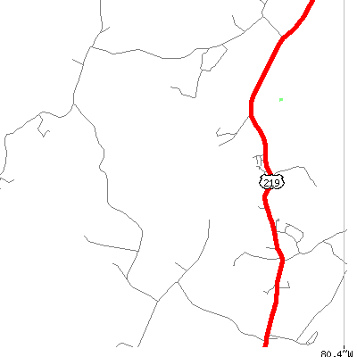 Zip code 24957 close-up map