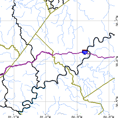 Zip code 25063 close-up map