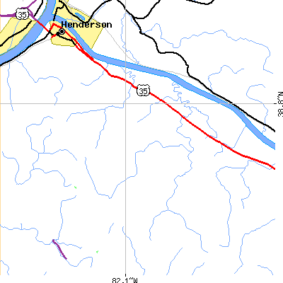 Zip code 25106 close-up map