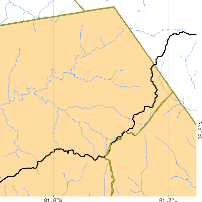 Zip code 25124 close-up map
