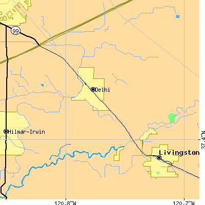 Zip code 95315 close-up map