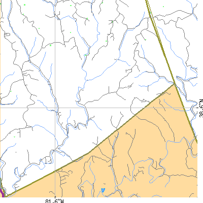 Zip code 25231 close-up map