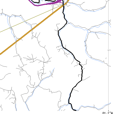 Zip code 25283 close-up map
