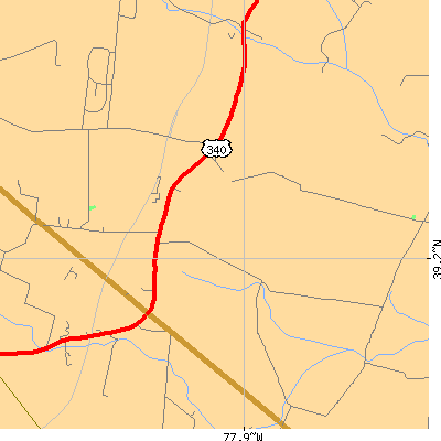 Zip code 25441 close-up map