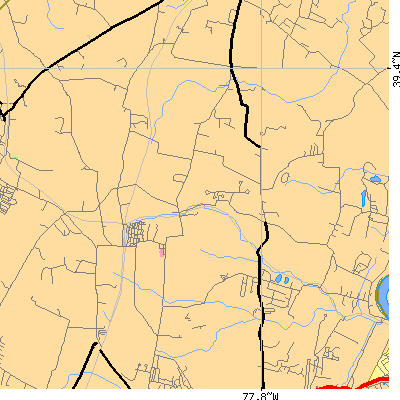 Zip code 25442 close-up map