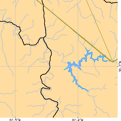 Zip code 25535 close-up map