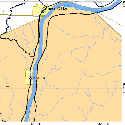 Zip code 25537 close-up map