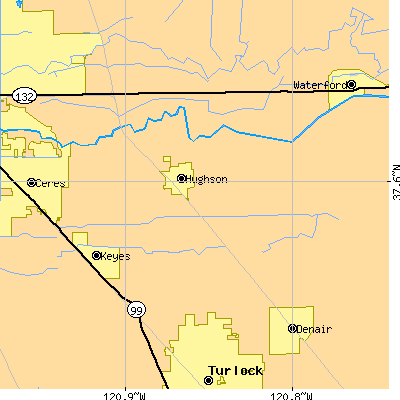 Zip code 95326 close-up map