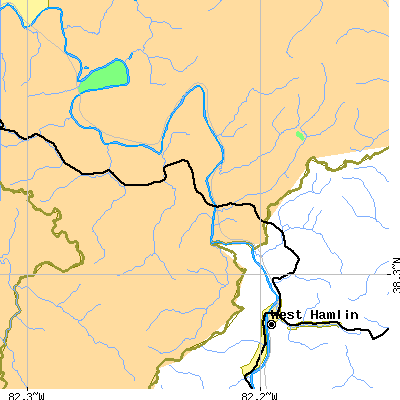 Zip code 25559 close-up map