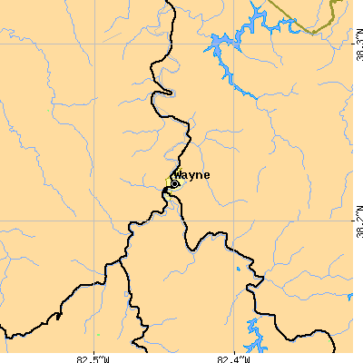 Zip code 25570 close-up map