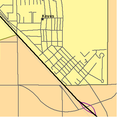 Zip code 95328 close-up map