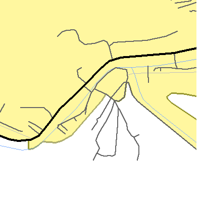 Zip code 25634 close-up map