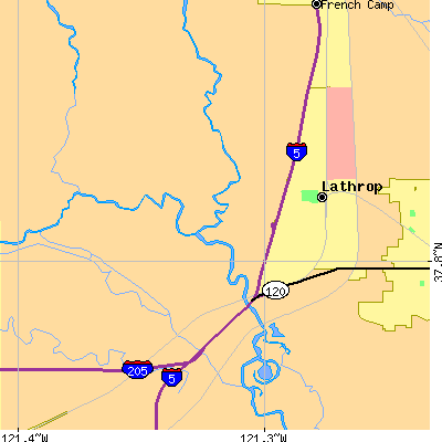 Zip code 95330 close-up map