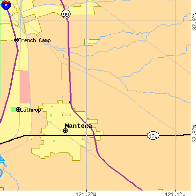 Zip code 95336 close-up map