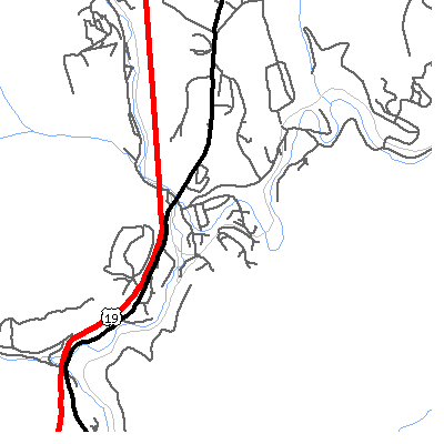 Zip code 25846 close-up map