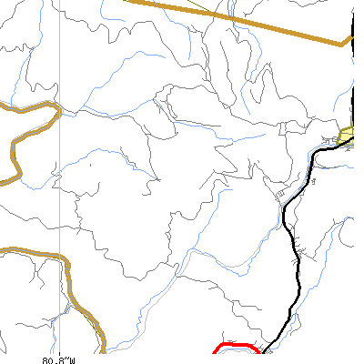 Zip code 25972 close-up map