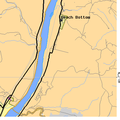 Zip code 26030 close-up map