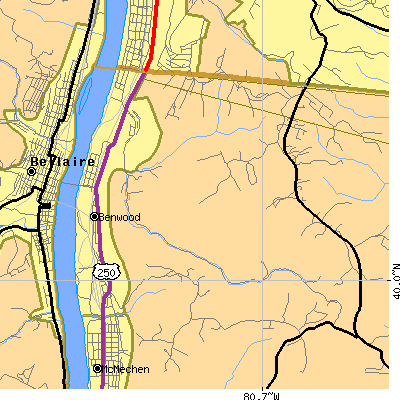 Zip code 26031 close-up map