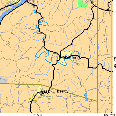 Zip code 26032 close-up map