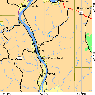 Zip code 26047 close-up map