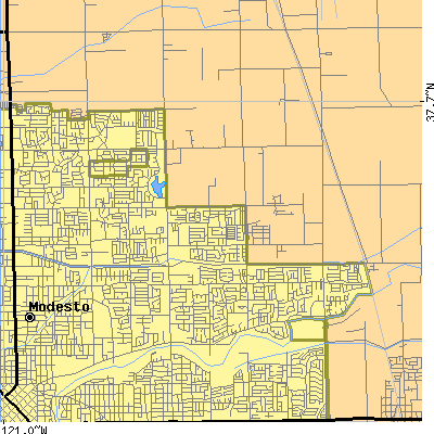 Zip code 95355 close-up map