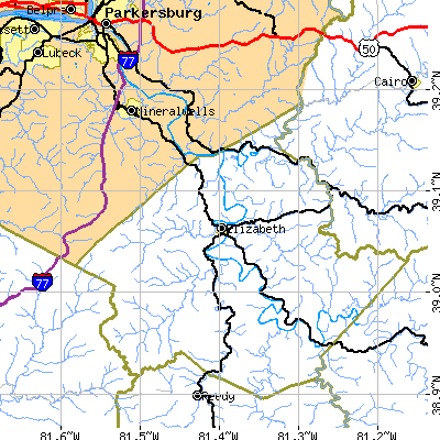 Zip code 26143 close-up map