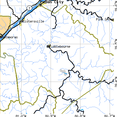 Zip code 26149 close-up map
