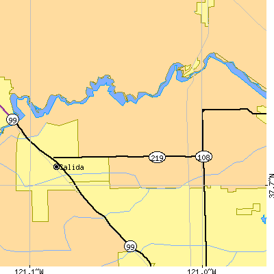 Zip code 95356 close-up map