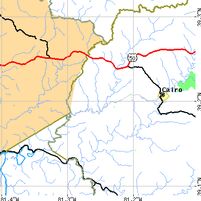 Zip code 26161 close-up map