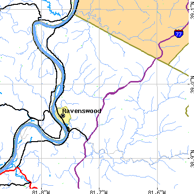 Zip code 26164 close-up map