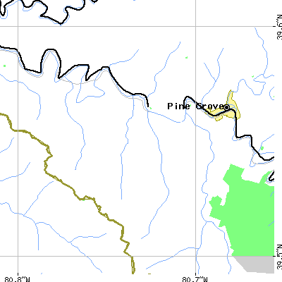 Zip code 26167 close-up map