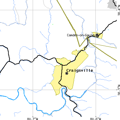 Zip code 26205 close-up map