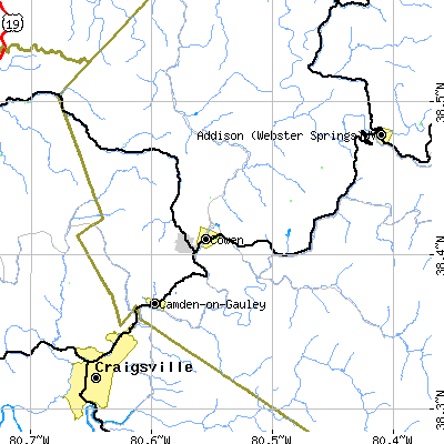 Zip code 26206 close-up map