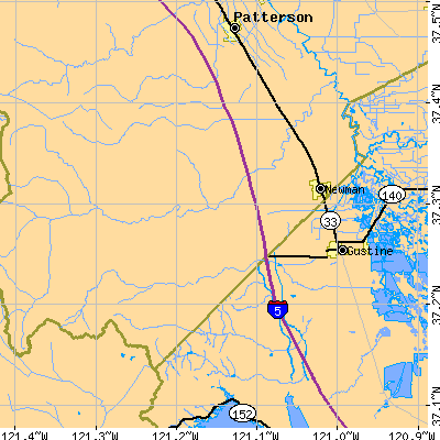 Zip code 95360 close-up map