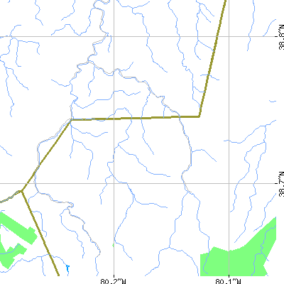 Zip code 26224 close-up map