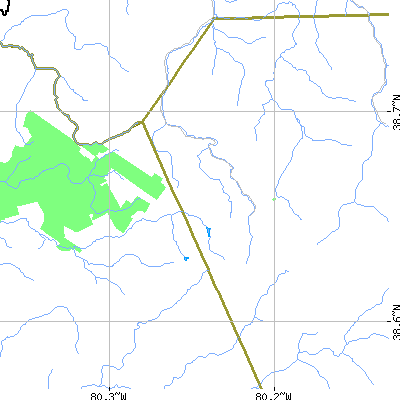 Zip code 26230 close-up map