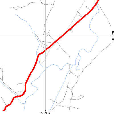 Zip code 26259 close-up map