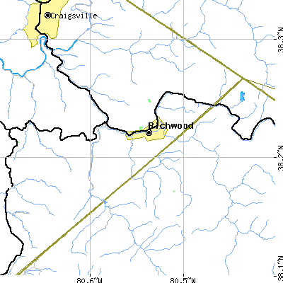 Zip code 26261 close-up map